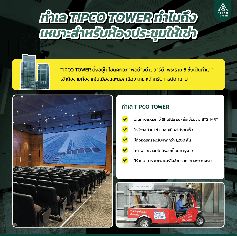 ทำเล TIPCO TOWER ทำไมถึงเหมาะสำหรับห้องประชุมให้เช่า